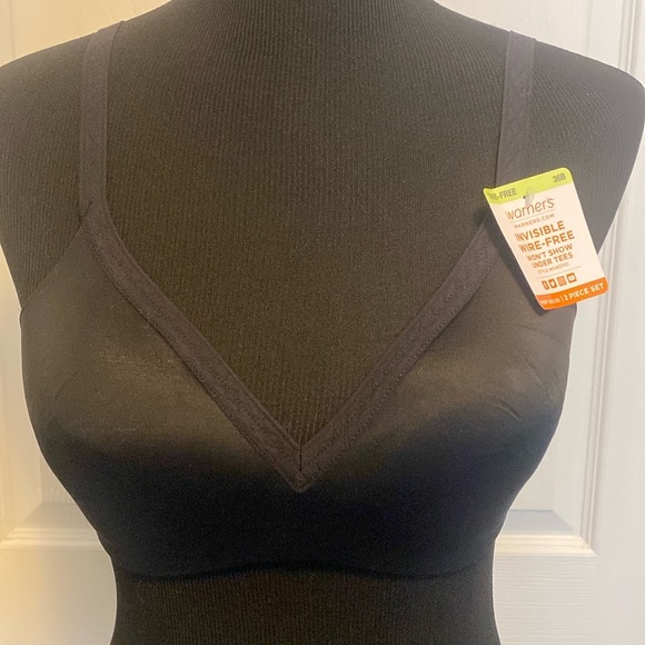 Warner’s Black 36B Bra Invisible Wire Free Won’t Show Under Tees NWT - Picture 1 of 12